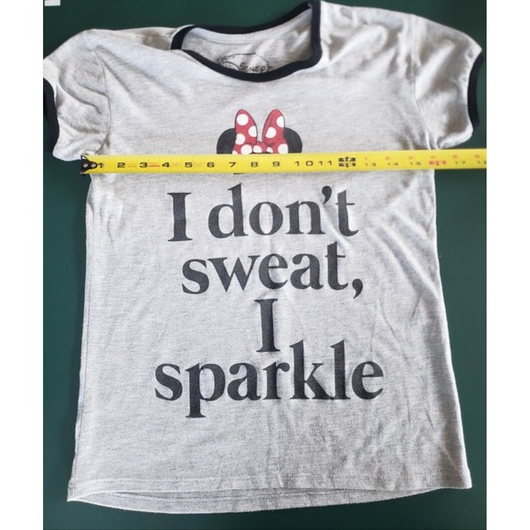 Minnie Mouse T-shirt I Don’t Sweat I Sparkle Walt Disney World Womens Sz Small - Picture 5 of 6